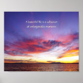 息をのむような海の夕日 ポスター (正面)