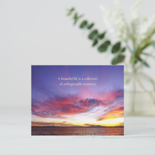 息をのむような海の夕日 ポストカード (スタンド正面)