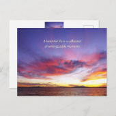 息をのむような海の夕日 ポストカード (正面/裏面)