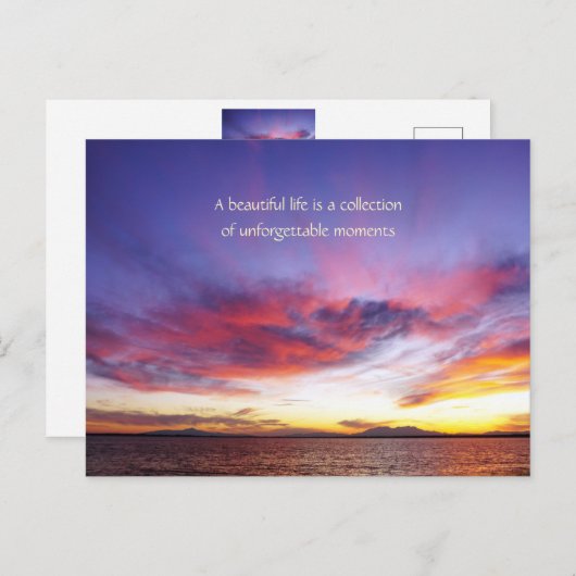 息をのむような海の夕日 ポストカード (正面/裏面)