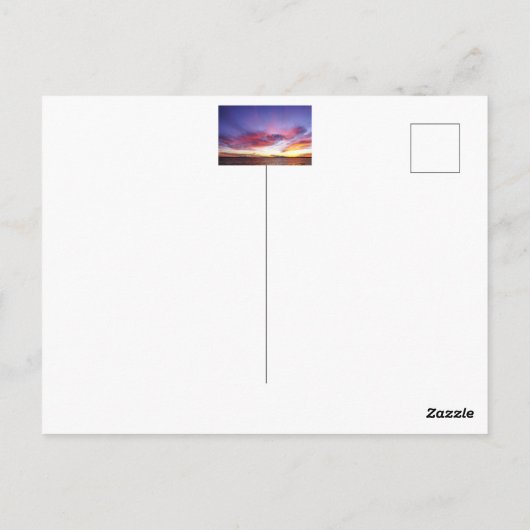 息をのむような海の夕日 ポストカード (裏面)