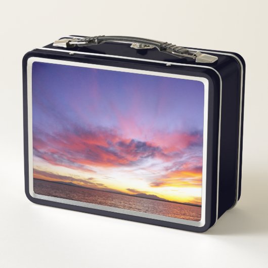 息をのむような海の夕日 メタルランチボックス (裏面)