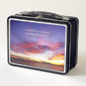息をのむような海の夕日 メタルランチボックス (正面)