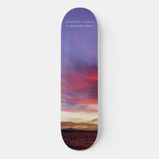 息をのむような海の夕日、写真 スケートボード (正面)