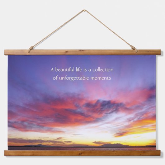 息をのむような海の夕日 吊り下げ型タペストリー (正面)