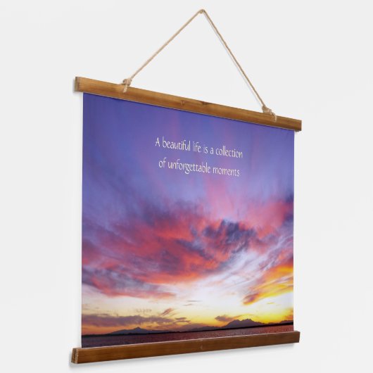 息をのむような海の夕日 吊り下げ型タペストリー (傾斜あり)