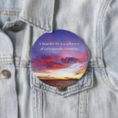 息をのむような海の夕日 缶バッジ (インサイチュ)