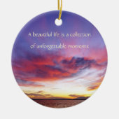 息をのむような海の夕焼け、パーソナライズ可能 セラミックオーナメント (正面)