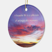 息をのむような海の夕焼け、パーソナライズ可能 セラミックオーナメント (左)