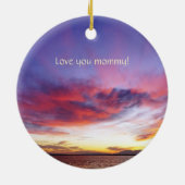 息をのむような海の夕焼け、パーソナライズ可能 セラミックオーナメント (裏面)
