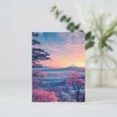 息をのむような渓谷と雪の多いマウンテンビュー ポストカード (スタンド正面)