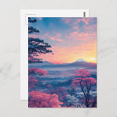 息をのむような渓谷と雪の多いマウンテンビュー ポストカード (正面/裏面)