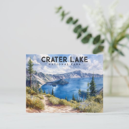 息をのむような美しい：クレーターレイク国立公園 ポストカード (スタンド正面)