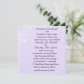 息をのむような軽いラベンダーの結婚式の招待 招待状 (スタンド正面)