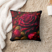 「息をのむような開花：雨滴、バラ、チューリップ」 クッション (ブランケット)