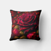 「息をのむような開花：雨滴、バラ、チューリップ」 クッション (裏面)