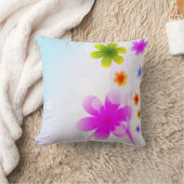 息をのむような「花」のカラフル美しい クッション (ブランケット)