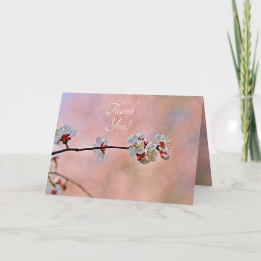 息をのむよう日本のなアプリコットの花 サンキューカード (正面)