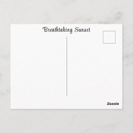 息をのむサンセット・日の出・海の波・ビーチの景色 ポストカード (裏面)