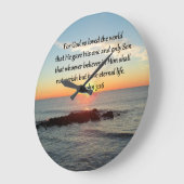 息をのむジョン3:16サンライズ ラージ壁時計 (傾斜)