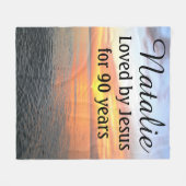 息をのむ日の出90番目の誕生日カスタム毛布 フリースブランケット (正面(横))