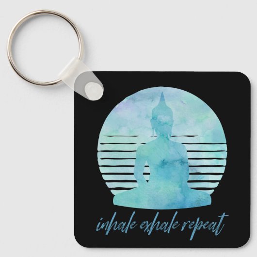 息を吐き出す繰り返し青 キーホルダー (正面)