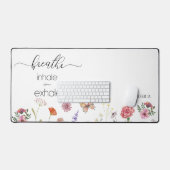息を吐く息を吐く野生の花引用文デスクマット デスクマット (キーボード&マウス)