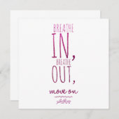 息を吸い出すやる気を起こさせるグリッター引用文 招待状 (正面/裏面)