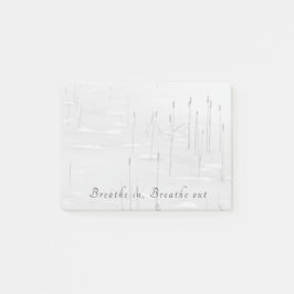 息を吸い込み、静かな冬の池のシーンを吸い出す ポストイット