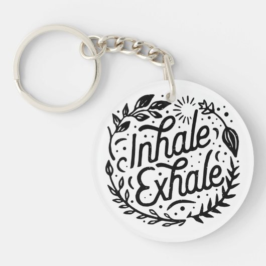 息を吸って吐き出す深い キーホルダー (正面)