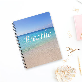 息を吸って解放ケイマン諸島リラックスのビーチ ノートブック