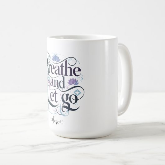 息を吸って離す: パーソナライズされた コーヒーマグカップ (正面右)