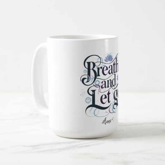 息を吸って離す: パーソナライズされた コーヒーマグカップ (正面左)