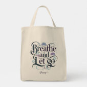 息を吸って離す： パーソナライズされた トートバッグ (裏面)