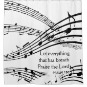 息を持っているすべてのものをPsalm 150音楽 シャワーカーテン (正面)