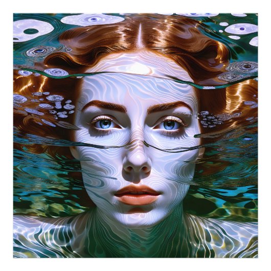 "息を殺して" - 水中の女性 フォトプリント            (正面)