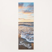 息を静める中性ビーチ海波の夕焼け ヨガマット (正面)