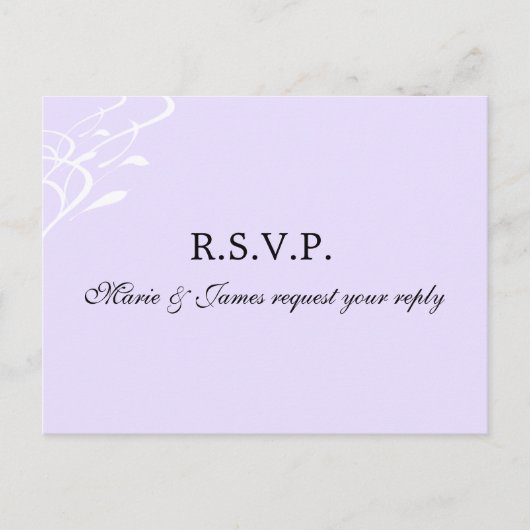 息を飲む軽くラヴァンドールRSVPポストカード インビテーションポストカード (正面)
