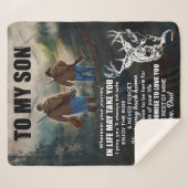 息パーソナライズされた子にパパ毛布から手紙を シェルパブランケット (正面(横))