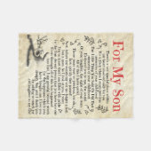 息パーソナライズされた子に宛てた手紙、息子誕生日ギ フリースブランケット (正面(横))