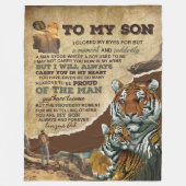 息パーソナライズされた子の虎の毛布に愛の手紙 フリースブランケット (正面)