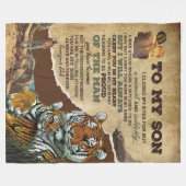 息パーソナライズされた子の虎の毛布に愛の手紙 フリースブランケット (正面(横))