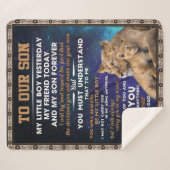 息パーソナライズされた子への手紙、息子の誕生日 シェルパブランケット (正面(横))