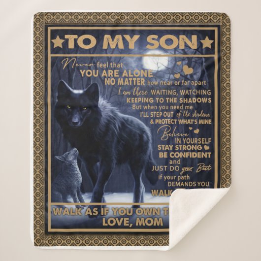 息パーソナライズされた子への誕生日 シェルパブランケット (正面)