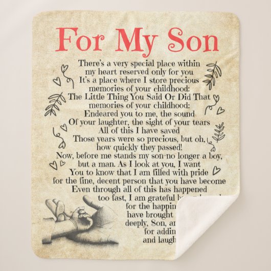 息パーソナライズされた子宛の手紙 シェルパブランケット (正面)