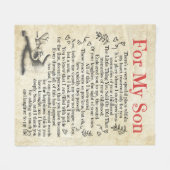 息パーソナライズされた子宛の手紙 フリースブランケット (正面(横))