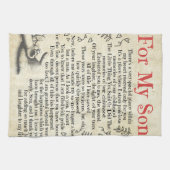 息パーソナライズされた子宛の手紙、息子誕生日 キッチンタオル (横)