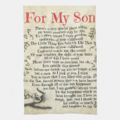 息パーソナライズされた子宛の手紙、息子誕生日 キッチンタオル (縦)