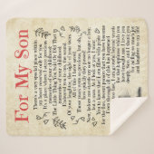 息パーソナライズされた子宛の手紙、息子誕生日 シェルパブランケット (正面(横))