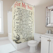 息パーソナライズされた子宛の手紙、息子誕生日 シャワーカーテン (インサイチュ)